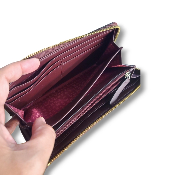 Kate Spade Matthew Street Nisha Long Wallet Cherrywood - Picture 5 of 9